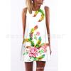European and American Hot-selling New Digital Printing Round Neck Big Pendulum Loose Off-the-shoulder Medium and Long Vest Sleeveless Dress