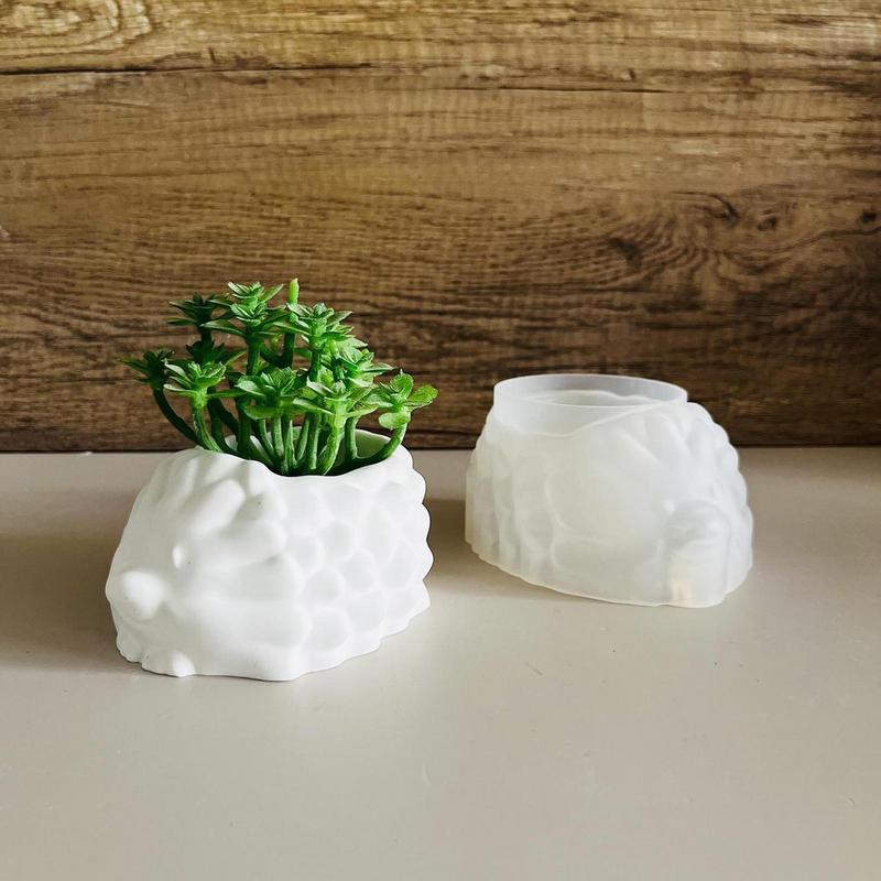 Igel Silikonform Pflanzgefäßform Silikonharz Tierornamente Topfform Handarbeiten Wiederverwendbare Kunsthandwerke für Heimdekoration