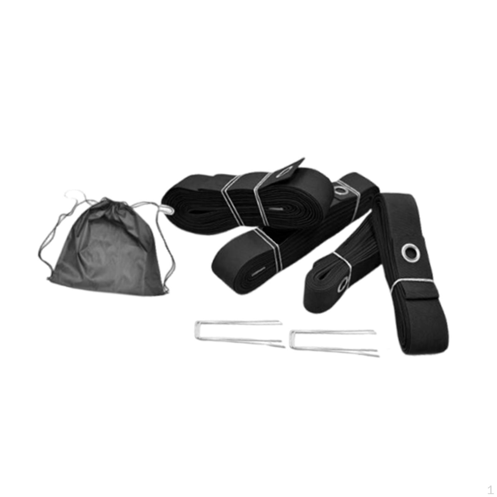 

4 Pieces Beach Volleyball Court Lines for Sand 26 Ft 52 Training Cords Grass Black