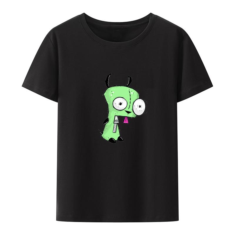 Invader Zim Grafische Kawaii Cartoon Printed Tshirt Top Humor Pattern Street Fashion Graphic Tshirts Print Leisure Hipster Cool