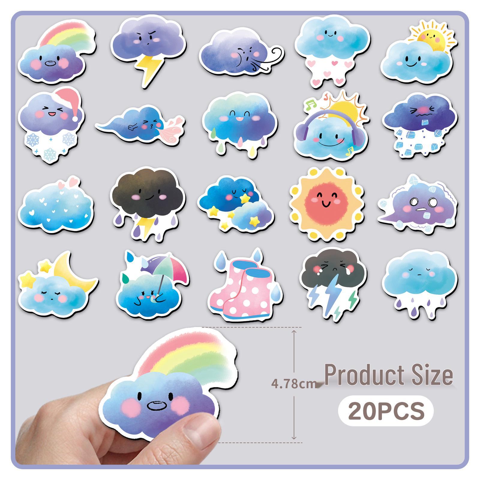 20 Weather-Themed Cartoon Magnets: Clouds, Sun, Creative Mood Stickers for Fridge