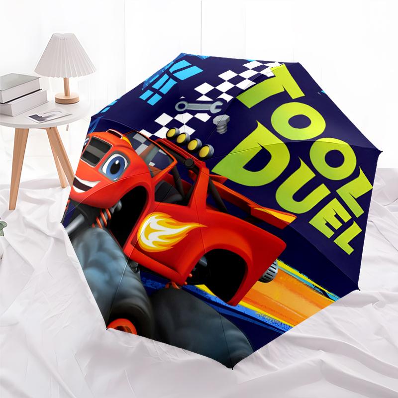 1pc Blaze and the Monster Machines Umbrella, Sun Protection, And UV Shielding. It Has Eight Sturdy Ribs for Outdoor Use And Perfect Gift