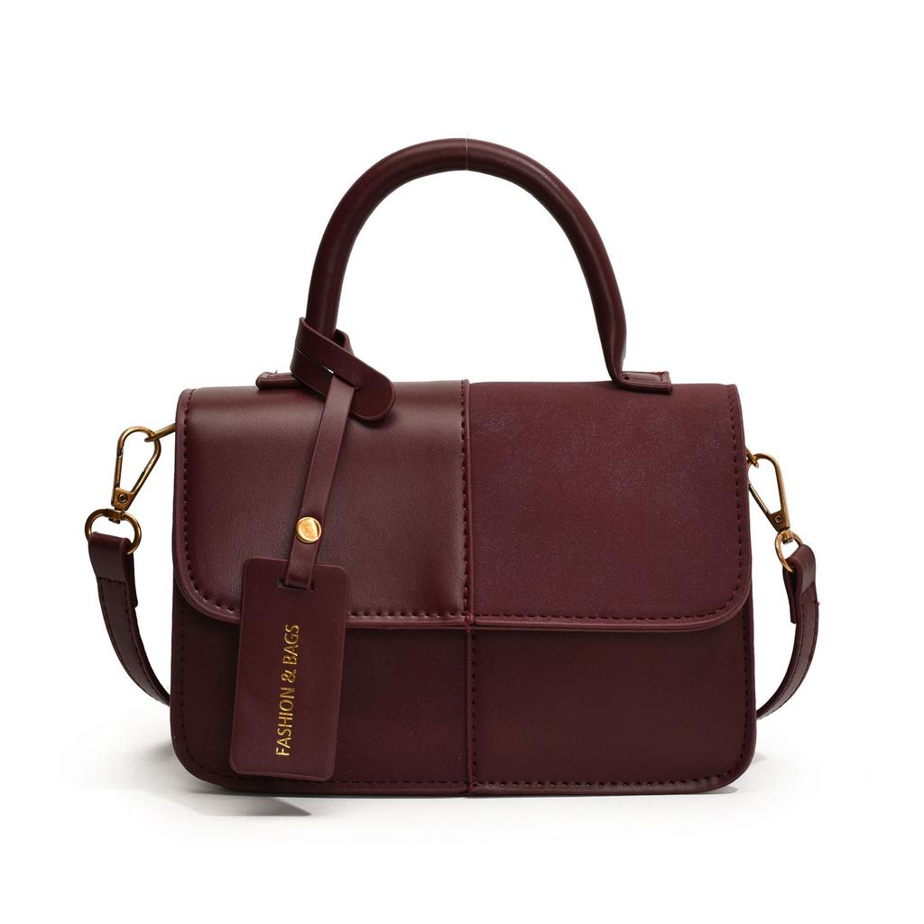 Premium Splicing Hand-Held Compact Square Bag Women'S Simple And Versatile Shoulder Bag Fashionable And Stylish Crossbody Bag X