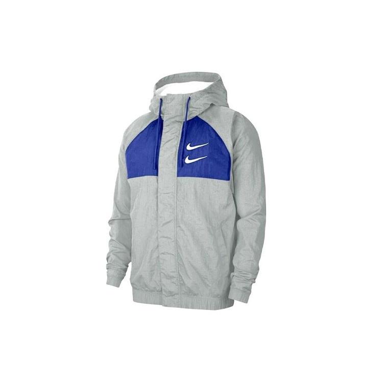 Nike Swoosh Sports Contrasting Colors Printing Alphabet Hooded Jacket Gray Men s CJ4888-073 XL
