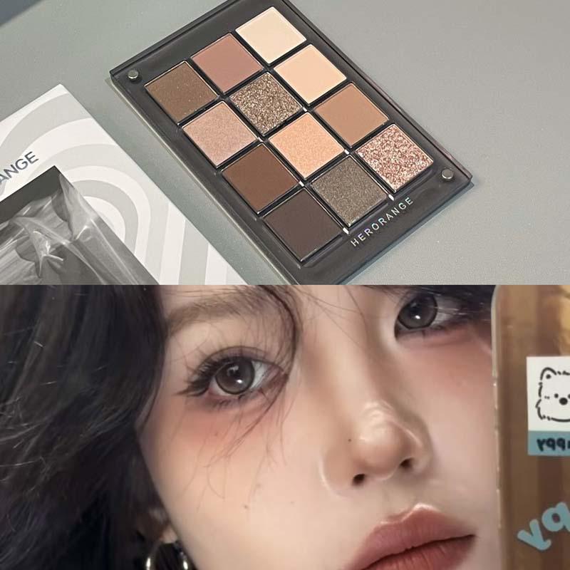 Twelve Color Eyeshadow Palette Pearlescent Shimmer Matte Highlight Smoky Eye Makeup