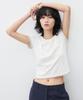 SUARE WOMEN Slub Layered Half Sleeve Ivory