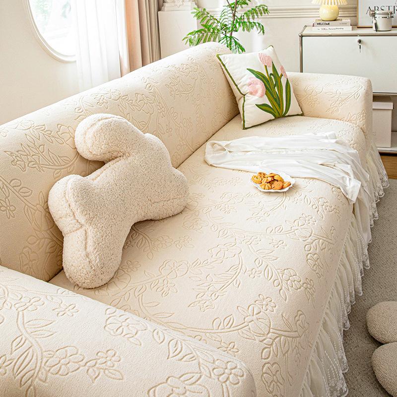 

Skirt Edge Sofa Cover All Purpose Set All Season Suitable New Anti Cat Scratch Lazy Sofa Cover 90-140cm