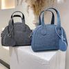 Blue Denim Women’s Boston Handbag - Small Winter 2026 Trend, Spring Niche Design Messenger Bag