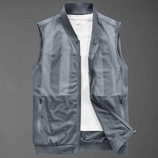 Gilet Estivo in Rete da Uomo Asciugatura Rapida Traspirante Multitasche Giacca Senza Maniche per Esterno Pesca Escursionismo con Tasche con Zip