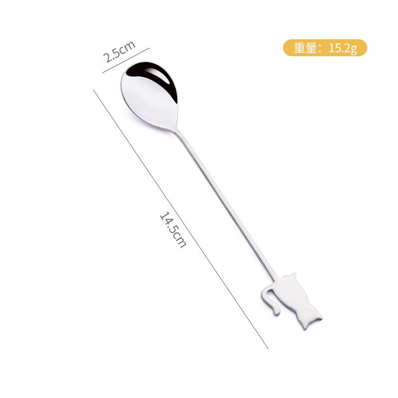 

Набор кухонных аксессуаров: ложка для размешивания кофе из нержавеющей стали 304, милая подвесная чашка в виде кошки или рыбки, чайная ложка, вилка для фруктов и десертов, ложки для молока.