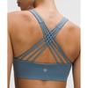 Lululemon Flexyflex Strappy Yoga Bra  Light Support  D DDD Cups Steel Blue
