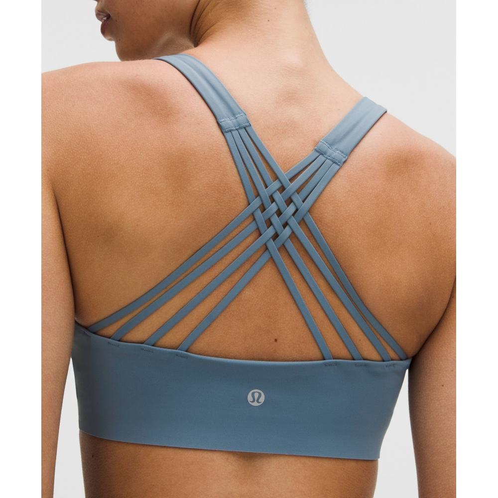 Lululemon Flexyflex Strappy Yoga Bra  Light Support  D DDD Cups Steel Blue