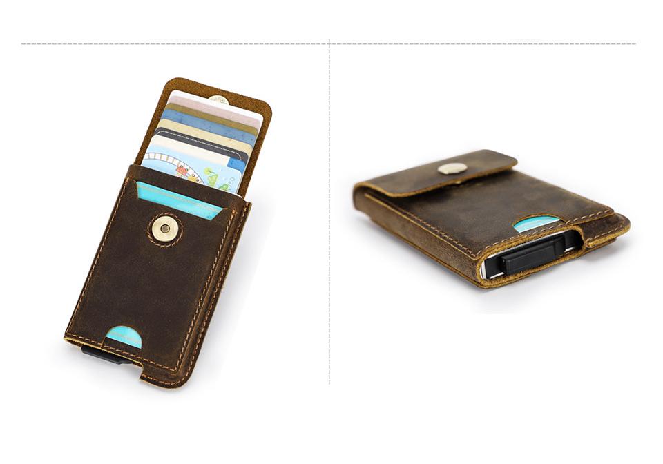 Porte-cartes anti-vol en cuir Angel Noir RFID - Style Européen Américain