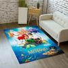 1pc Mermaid Pattern Area Rug Soft Flannel Floor Mat for Living Room,Office,Bedroom and Carpet,Sofa Coffee Table Floor Mat