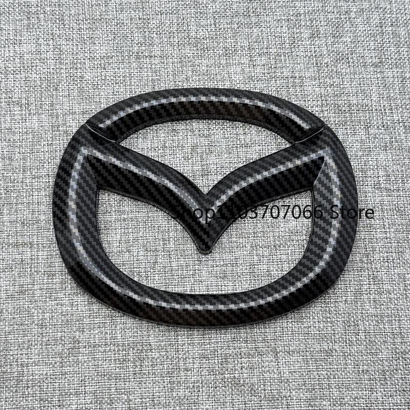 Car Front Grille Badge Trunk Emblem For Mazda 6 Atenza 2017 2018 2019 Glossy black Carbon fiber Head Rear Body Decal Accessories