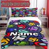 3pcs Duvet Cover Set (1*Duvet Cover + 2*Pillowcase, Without Core), Custom Name Among Us Pattern Bedding Set, Home Bedroom Decor Gift