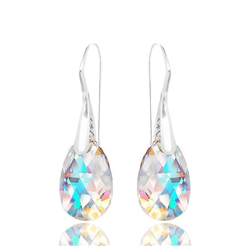 

2/3PCS High-Quality Colored Crystal Water Drop Earrings & Pendant Necklace Jewelry Set For Women Bridal Engagement
