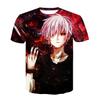 Strange Things Tokyo Ghoul Men 3D Graphic T Shirts Anime Ken Kaneki Print T Shirts Cartoon Loose Cotton Tshirts Hipster Tops
