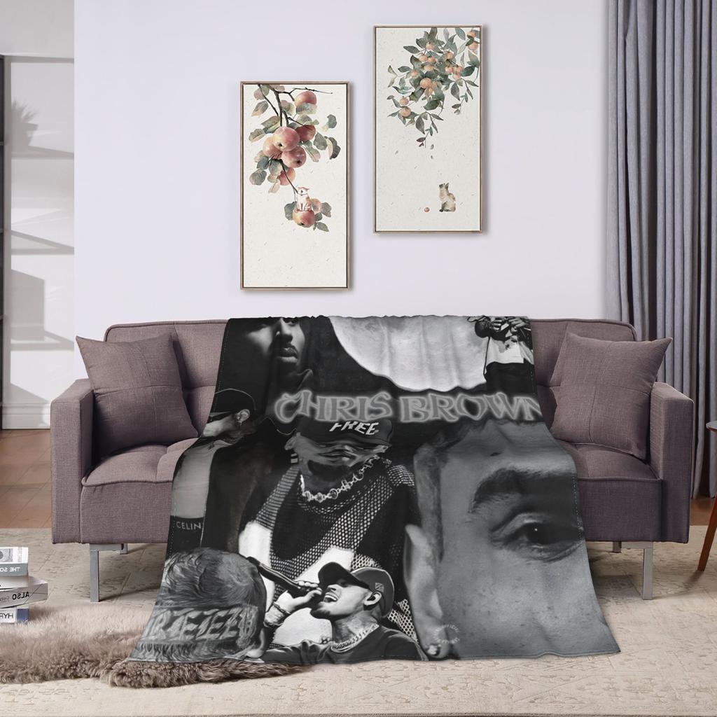 Chris Brown Breezy Bowl Xx Blanket  Airplane Travel Flannel Throw Blanket For Bedroom Soft Custom Quality Bedspread Gift Idea