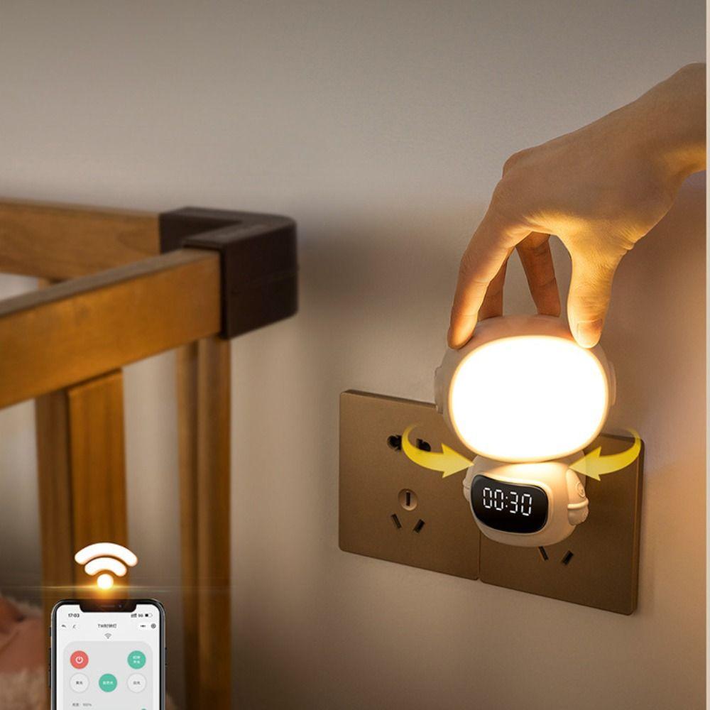 Digital Clock Remote Control Dimmable LED Lamp USB Rechargeable Nursery Sleep Aid  Nursery