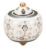 Kutani ware Iwataya incense white clematis design 3.5-inch burner, K9-1479