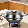 304 Stainless Steel Double Ear Titanium Non-stick Wok, 36cm & 38cm, Deepened Stewing/Frying Pan for Household Use