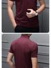 Men's Spring/Summer Milk Silk Turtleneck T-Shirt - Slim Fit, Solid Color, Short Sleeve