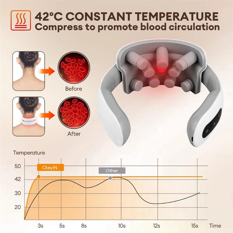 Aparat de masaj pentru gât, puls electric cu frecvență joasă, vertebră cervicală, ameliorarea stresului, instrument de fizioterapie pentru gât