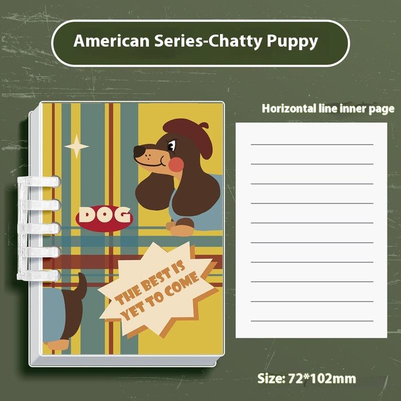 

A7 Retro Loose Leaf Notebook Horizontal Text Detachable Portable Notebook Simplified Coil Notebook Office And Study Supplies