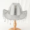 Party Hat Encrusted with Mirrored and Tassels for Women Party Wear Festival Holiday Bride Hat