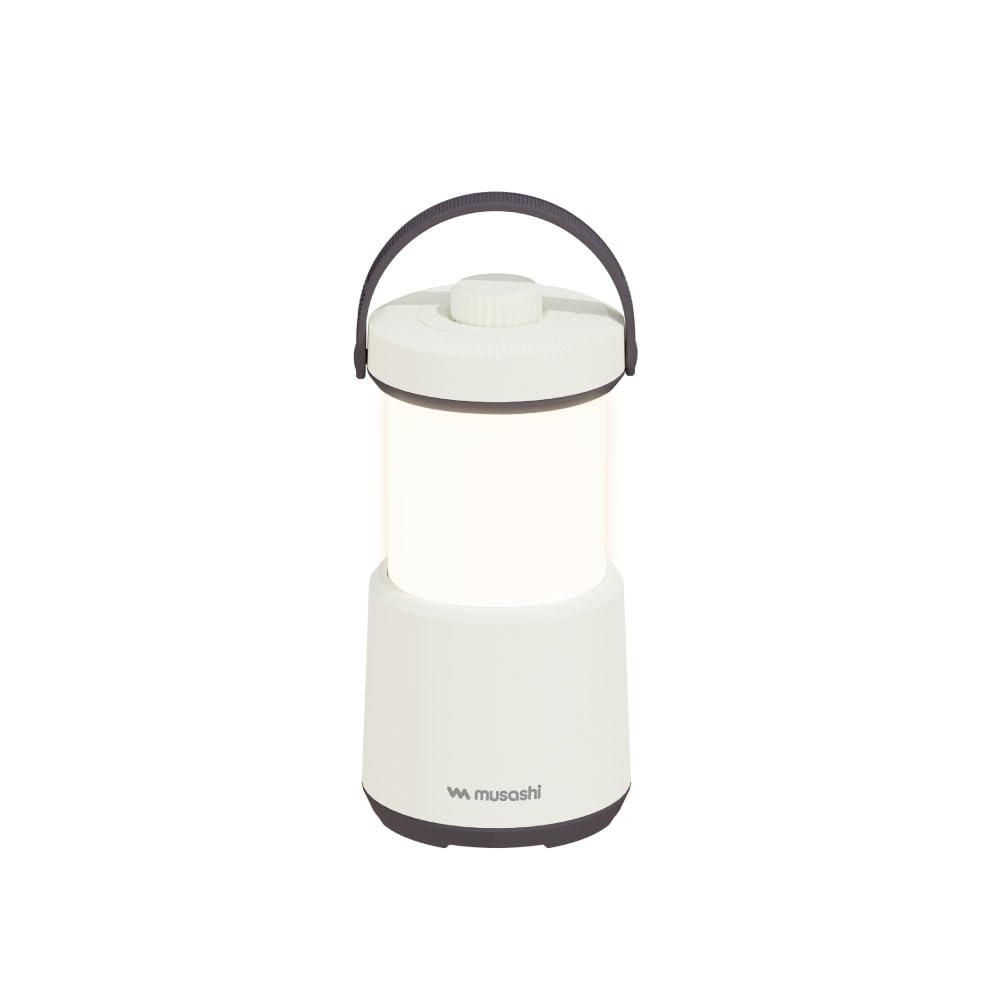 

MUSASHI Rechargeable Lantern Plus Flashlight, LED Light, Powerful, Rechargeable, Emergency LED Lantern, Rainproof, IPX44, Indirect Lighting, RL-02