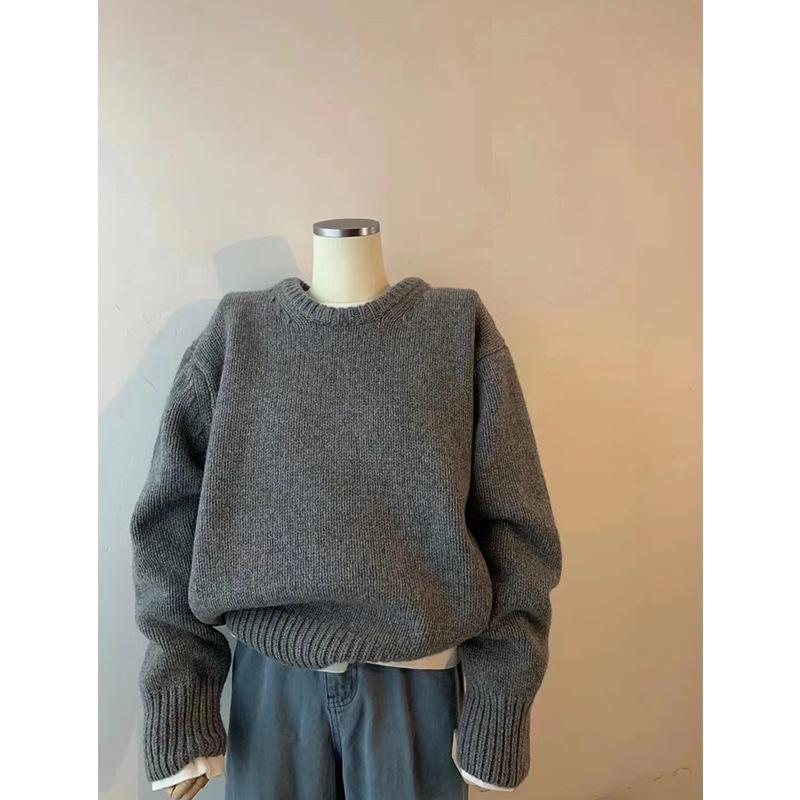 

Lazy wind soft waxy pullover sweater women s autumn and winter new models with high-end loose knitted top One Size