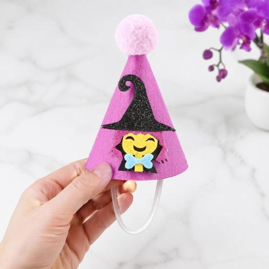 Halloween Pet Accessories Pointed Hat, Cute Ghost Witch Pumpkin Cat Pom-pom Hat for Cats And Small Dogs Holiday Party Accessory Lightweight