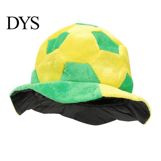 Soft Plush Sports Hat Adults Comfortable Universal Fit Football Cap Yellow Green Shape Party Carnival Cheering Tool Fan Accessory