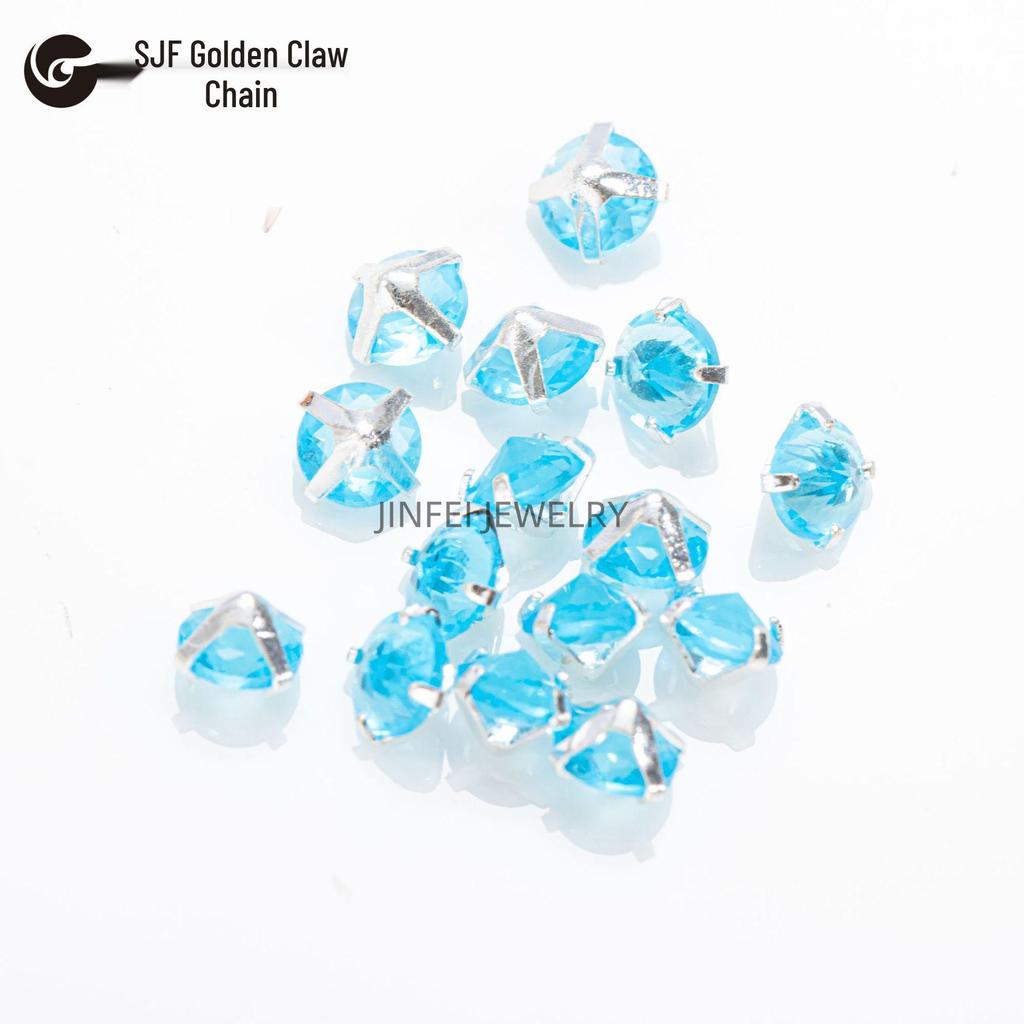 Round & Reverse Four-Prong Zircon Single-Prong DIY Phone Chain Jewelry & Clothing Accessories (3/4/5)