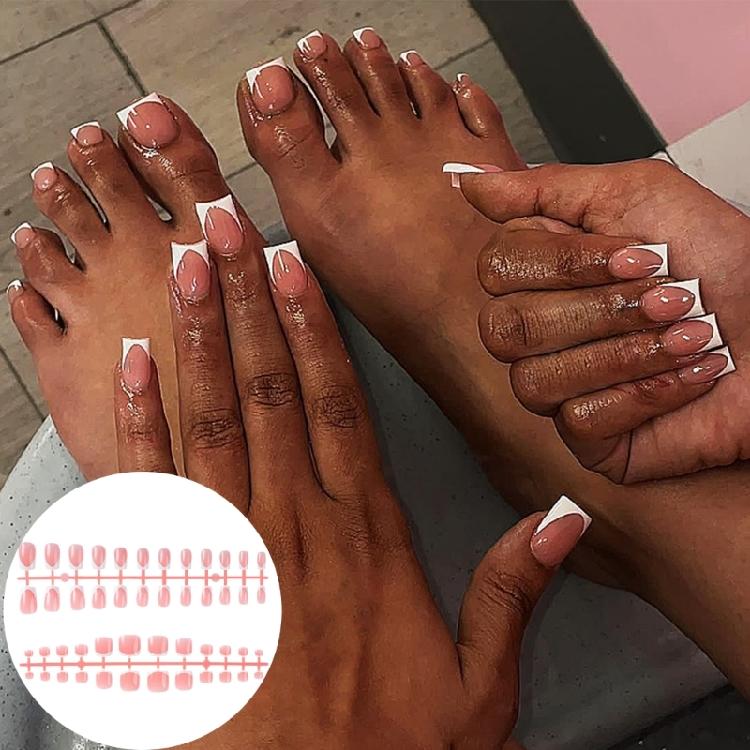 Timeless French Nude Press On Nail Set 48Pcs Short Acrylic False Nails Nail Decorations for a Salon Quality Look