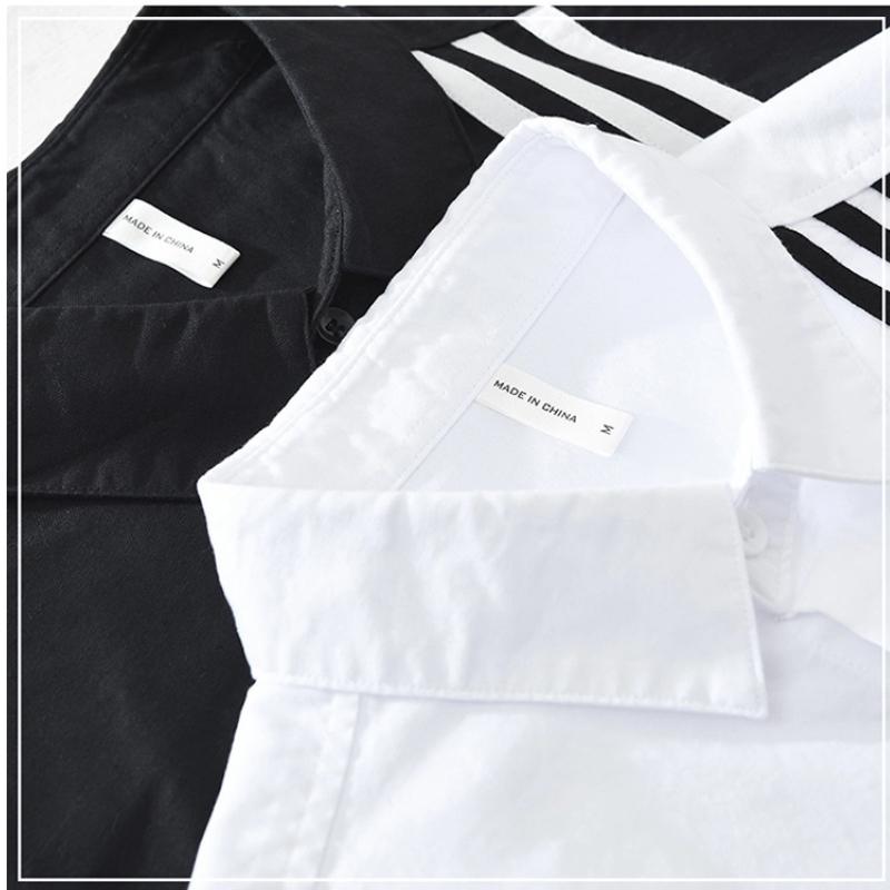 Korean Fashion Men Long Sleeve Shirt Street Style Stripes Patchwork Shirt Spring and Autumn Pure Cotton Casual Tops Youth White Shirt