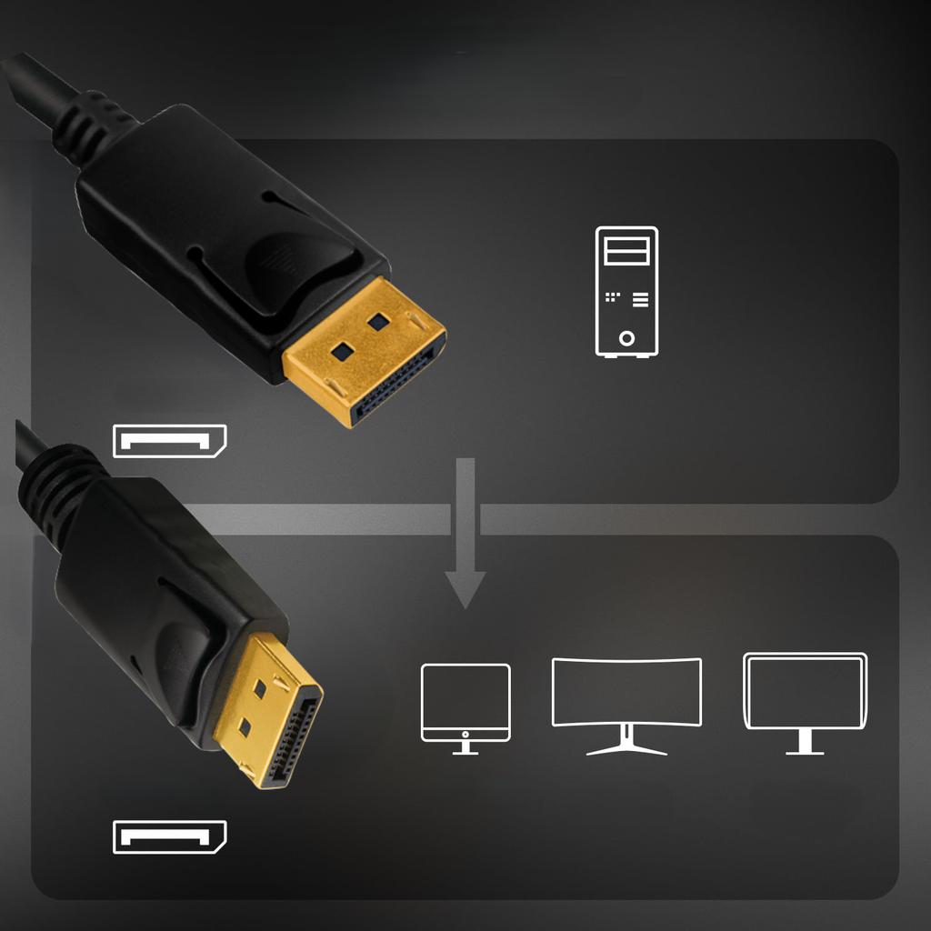 DisplayPort 1.4 DP Cable 8K/60Hz 4K/120Hz UHD LogiLink 1m Gold-Plated Connectors