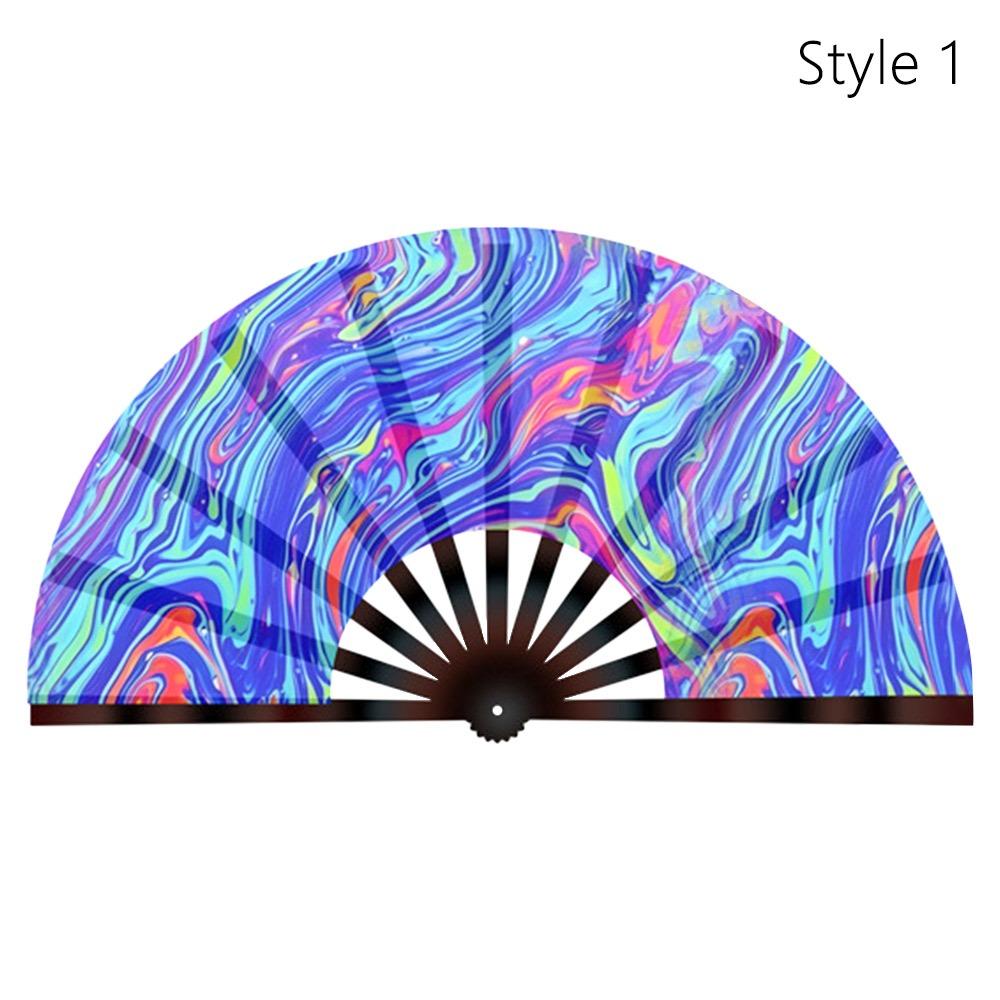 Ten Inch Fluorescent Fan Lightweight Stage Performance Dance Glitter Hand Fan Craft Gifts Foldable Kung Fu Folding Fan