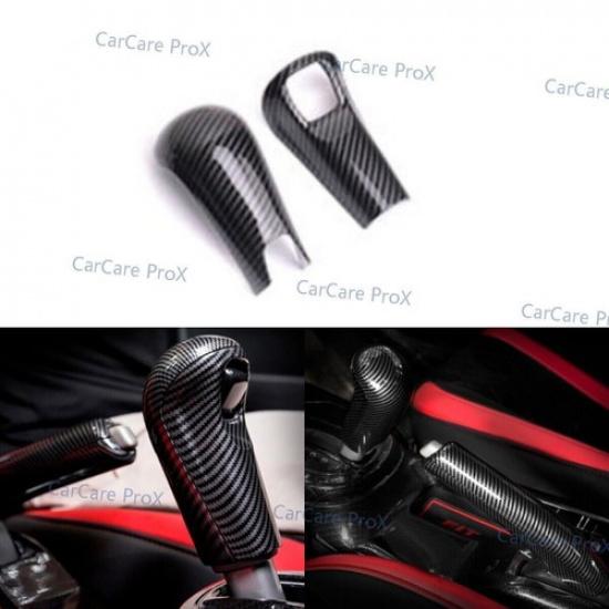 2Pcs Carbon Fiber Style Handbrake Trim For Honda Fit Jazz 2014 - 20
