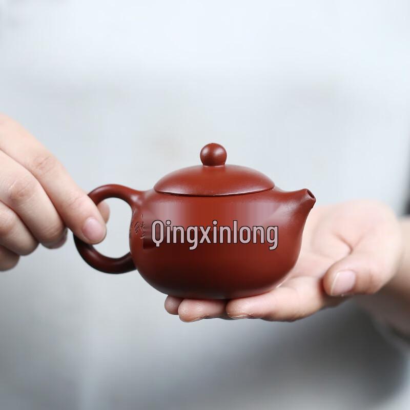 Handmade Dahongpao Zisha Xishi Teapot with Engraved Bamboo