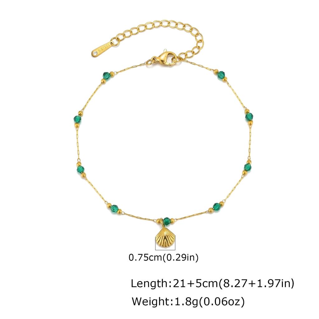 Colorful Cubic Zirconia Anklet Bracelet for Women,Waterproof Stainless Steel Chain Crystal Pendant Trendy Foot Anklet Jewelry