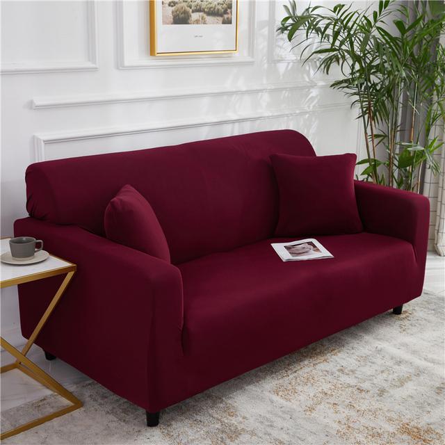 Elastische bankhoes effen kleur bankhoezen voor woonkamer spandex moderne polyester hoekbank bankhoes stoelbeschermer Small( 90-140cm)1pc