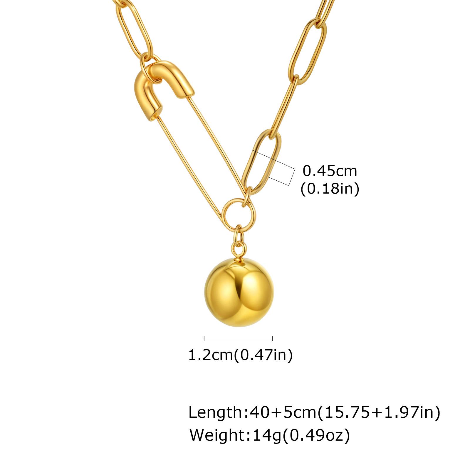 

Fashion Accessories, Stainless Steel Pin, Solid Ball, Gold Necklace Nc-2141 золотой