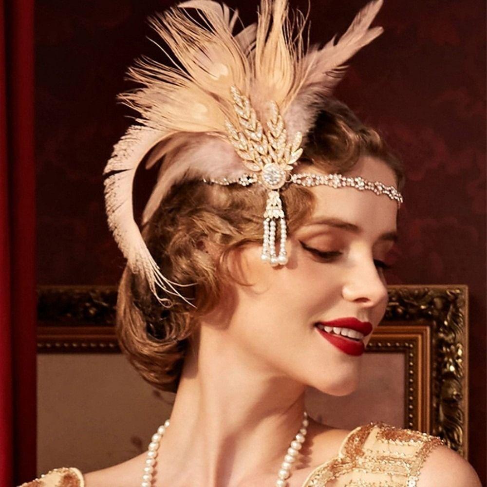 1920er Jahre Stil Flapper Kopfschmuck Strass Quaste Kopfschmuck Haaraccessoires Fotoshooting