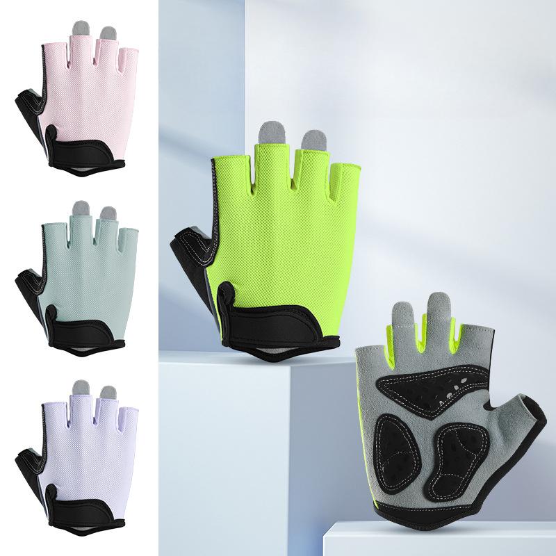 Children's Half finger Cycling Gloves  Non Slip Wear Resistant Outdoor Balance Bike Bicycle Wheel Skating, Climbing Horizontal Bar Sports Gloves
