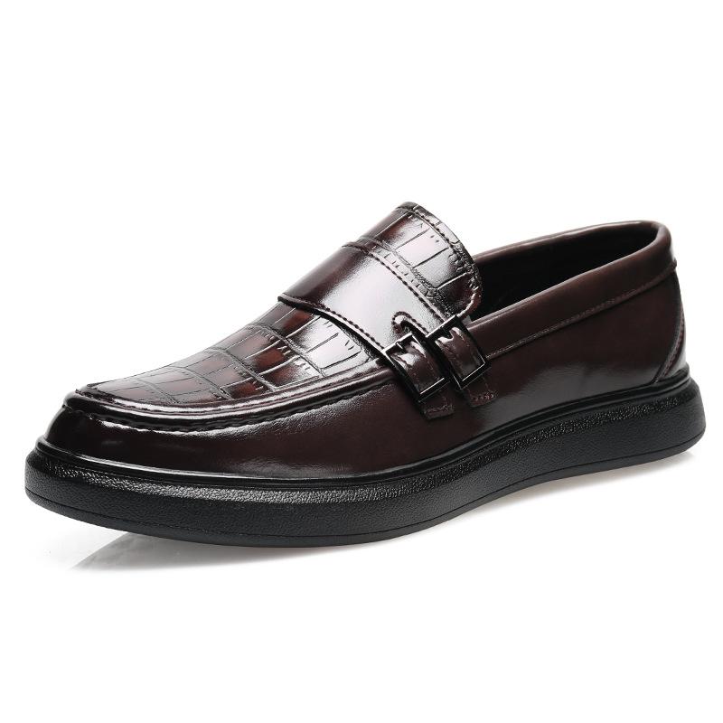 5882 Loafers Men's Summer New Crocodile Pattern Trend Men's Young Men's Shoes with One Pedal