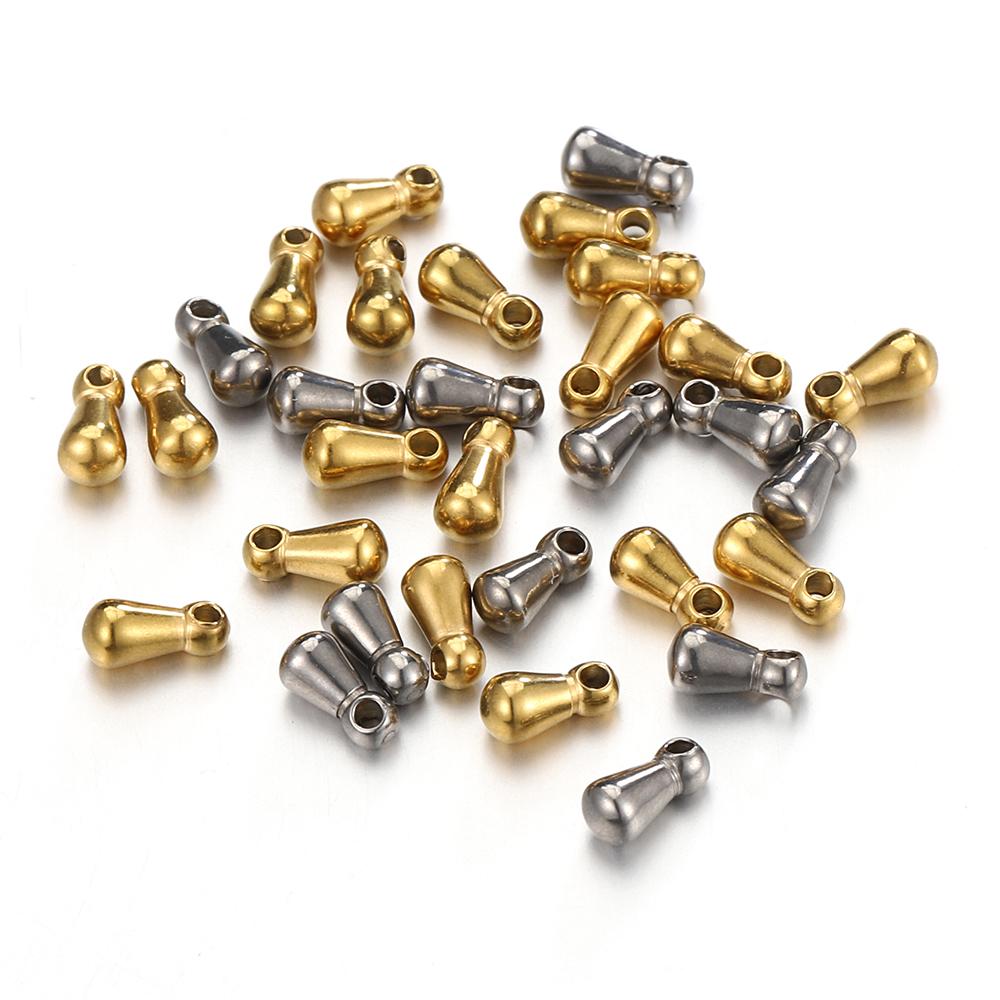 30pcs Stainless Steel Water Drop End Charms Pendants Connector Chain Extension Tail Charm for Jewelry Making DIY Wholesale