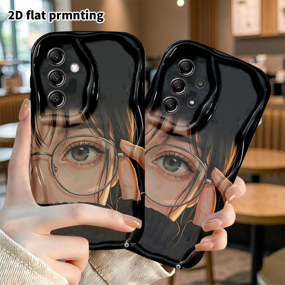 Phone case: 2D flat, suitable for Samsung Galaxy A34 A35 M05 M06 S20 S22 S21 FE Plus 5G, cartoon-style girl, perfect holiday gift for Christmas and Ha