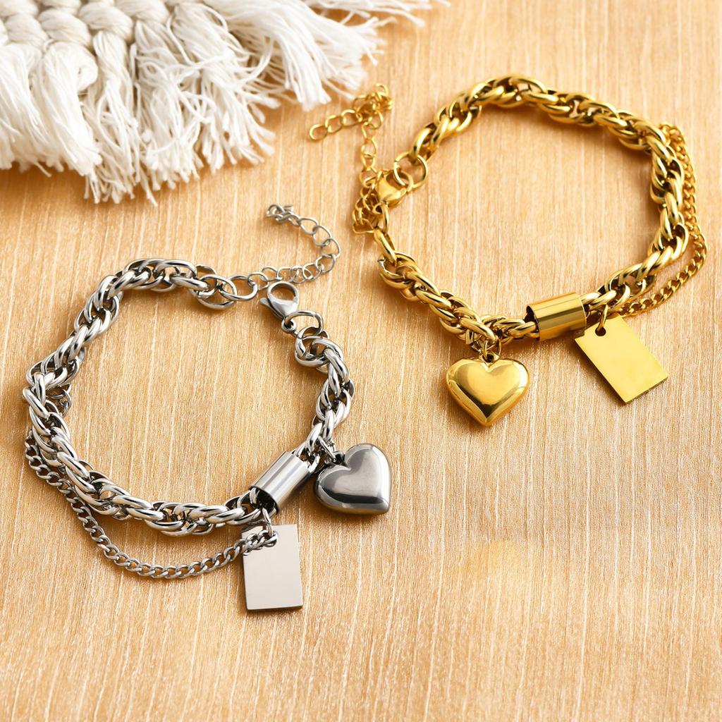European and American new stainless steel Cuban chain oil pressure love bracelet